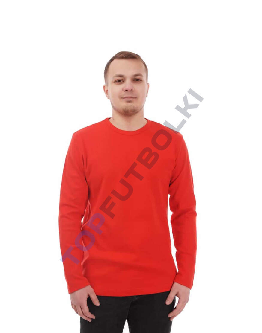 Красный мужской лонгслив с лайкрой оптом